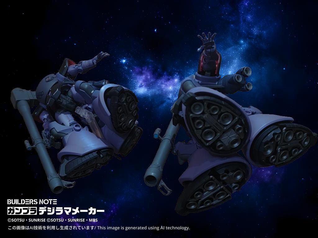 せっかくなのでAIデジラマで。足裏ブースターにフレア描写入れられたら良かったんですけどねー。