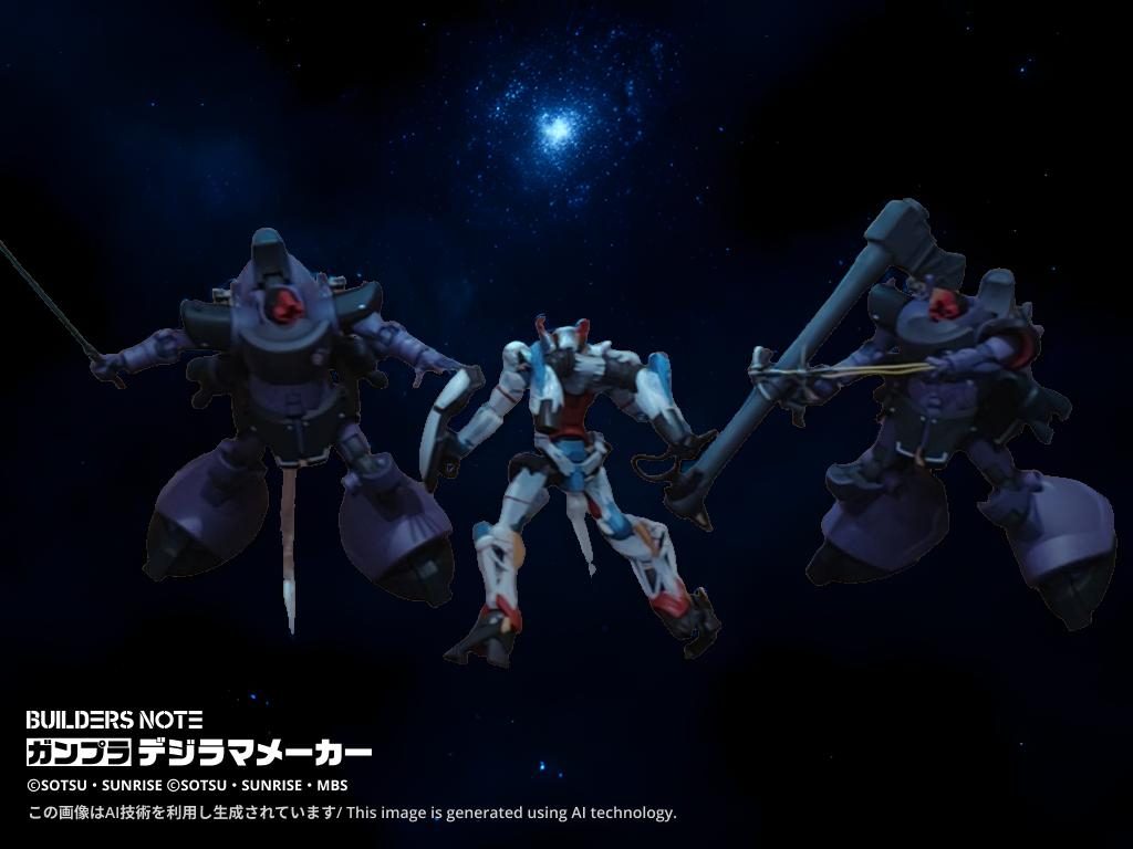 こちらもAIデジラマにしてみました。ガイア機にアクションベースが残ってしまいましたね……