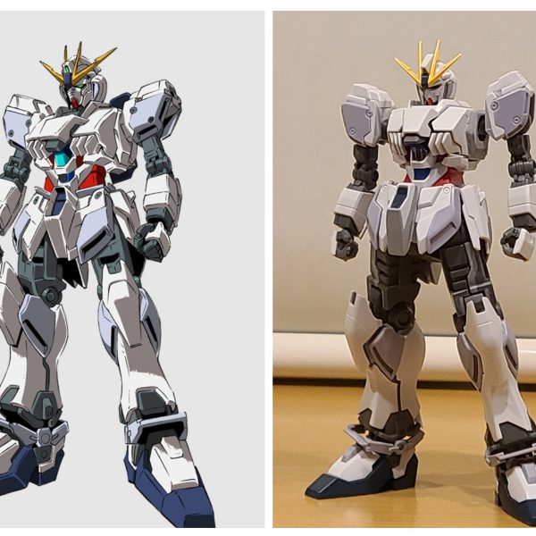 本編語りは抜きにして、ナラティブガンダムも好きな機体です。だが、何かがちがう！メガネ著 「友引前史」巻1「終末を越えて」序説第 3章より抜粋(;´д｀)早よ進めたまえ！キットを設定画に寄せる努力をしてみました。やり過ぎたところの再調整が必要ですね～汗（3枚目）