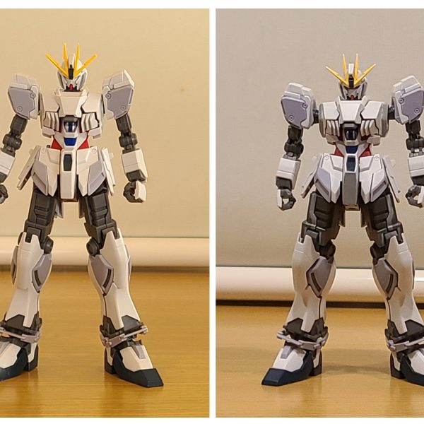 本編語りは抜きにして、ナラティブガンダムも好きな機体です。だが、何かがちがう！メガネ著 「友引前史」巻1「終末を越えて」序説第 3章より抜粋(;´д｀)早よ進めたまえ！キットを設定画に寄せる努力をしてみました。やり過ぎたところの再調整が必要ですね～汗（2枚目）