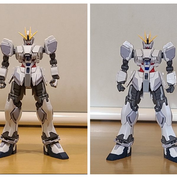 スタイル再改修版です。（画像2枚目）前回投稿に対して肩まわりと太ももを再改修しました。（画像3枚目・4枚目）元キットの痩せっぽち感から、少しは主役機っぽくなったでしょうか。(;´д｀)元キットのままでも良いンスけどね&nbsp;本体はここまで。次回はインコム改修です。(;´д｀)寄り道すんなよー（2枚目）