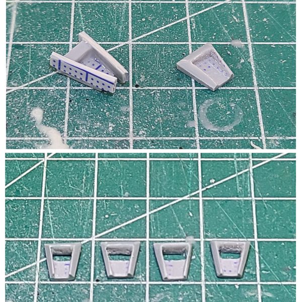 インコムの改修はバーニアノズルの追加のみです。設定画は凸形状、キットは凹形状だったのでプラ板でそれっぽく作りました。(;´д｀)ほんと苦手な作業。。。これにて改修作業は終わりですー！さて次は何を調理しますか。。。(;´д｀)完成させんのかーい！？（3枚目）