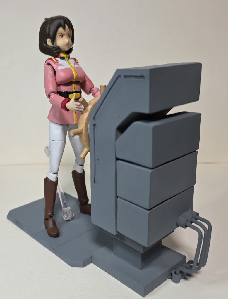 FSスレッタマーキュリーをベースに作成しています。折角の宇宙世紀コンでミライさんなのですが、ベースキットがレギュレーションに反するので参加できなくてちょっとくやしいです。