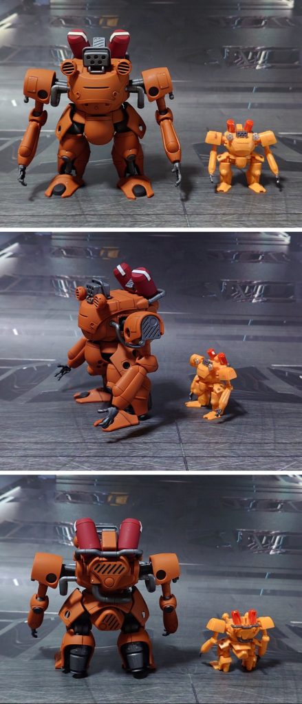 1/144のドラケンEとの比較。HGUCジム・スナイパーⅡに付属する、1/144スケールのドラケンEとの比較。