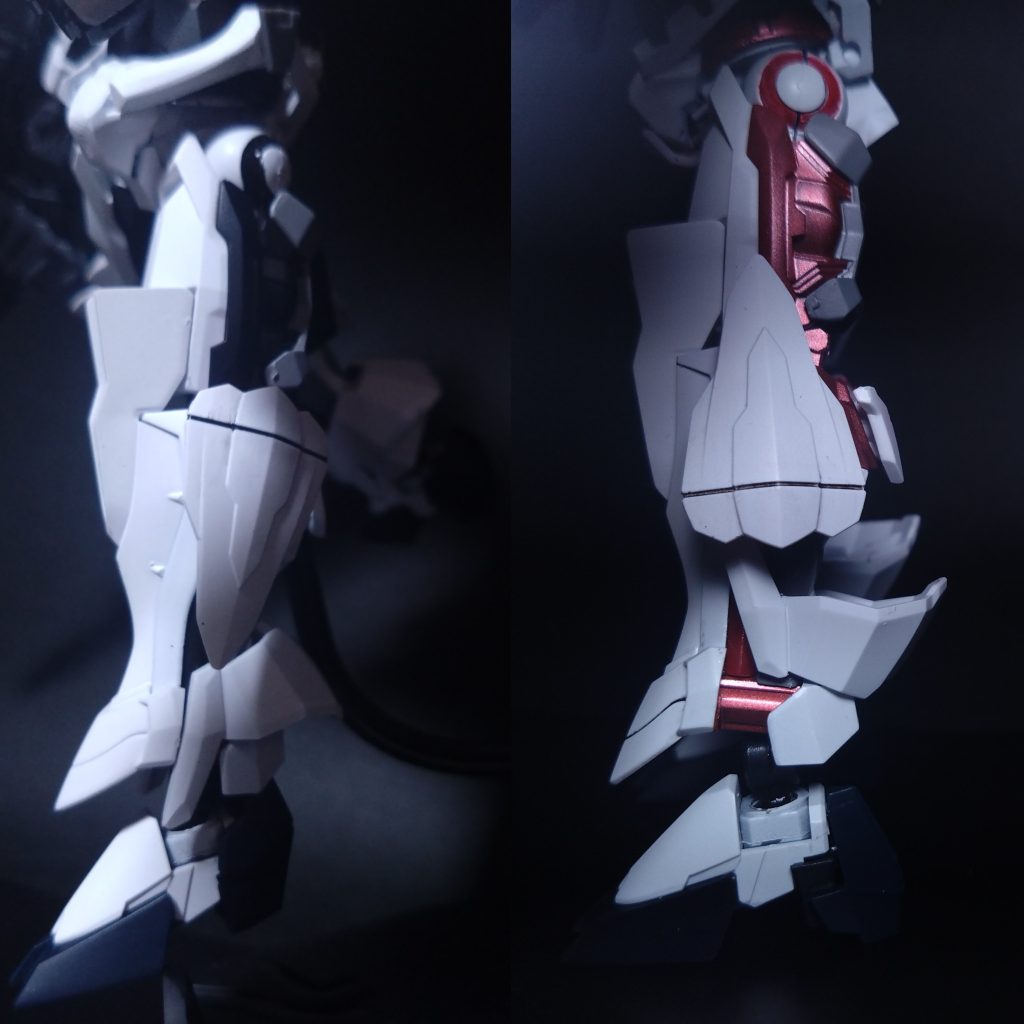 足はこんな感じ。ロードアストレイΩの足がいろいろ弄れるので変形の再現がしやすくて助かりました。