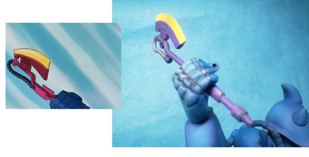 旧キット1/100 グフ【アニメ劇中フォルム徹底再現版】今回、更にアニメシーン再現が可能なパーツを追加作成しました。–2枚目/制作者:HITOHITO