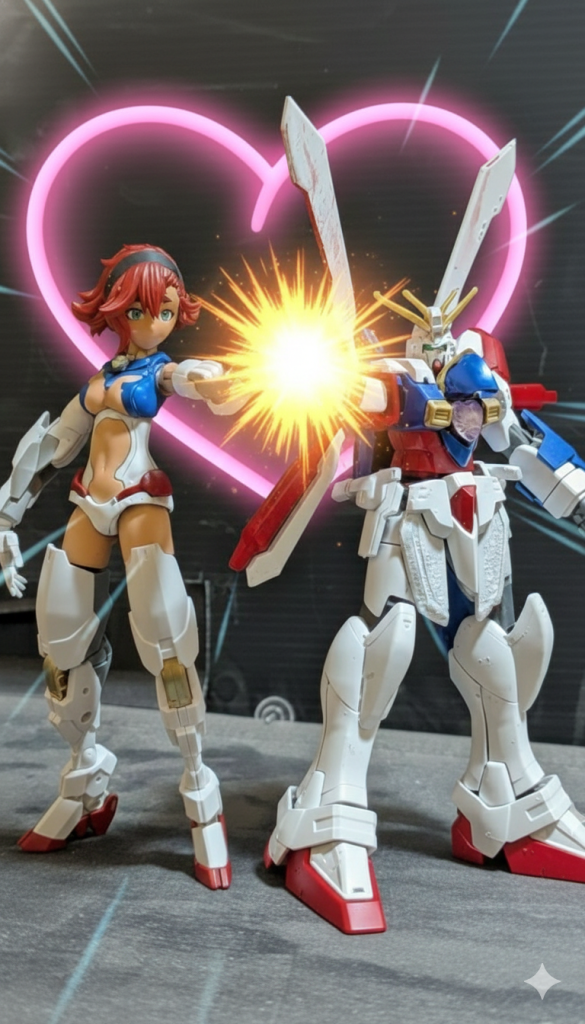 石破ラブラブ天驚拳（笑）スレッタとレインの髪型が似ていたからやってみたよ。コアには🩷型のジュエルシールわかるかな？