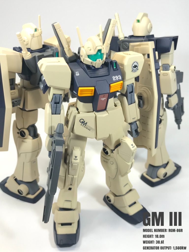 機体No.293 ジムⅢで。 こちらもプレーンに仕上げてます。