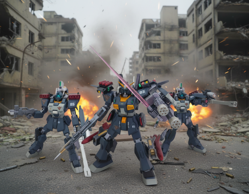 ということで、陸戦型ジムⅢ(特務小隊機)の５番機と６番機でした。前回の陸戦型ガンダムMk-Ⅱと合わせて「アイアングリズリー」小隊です。