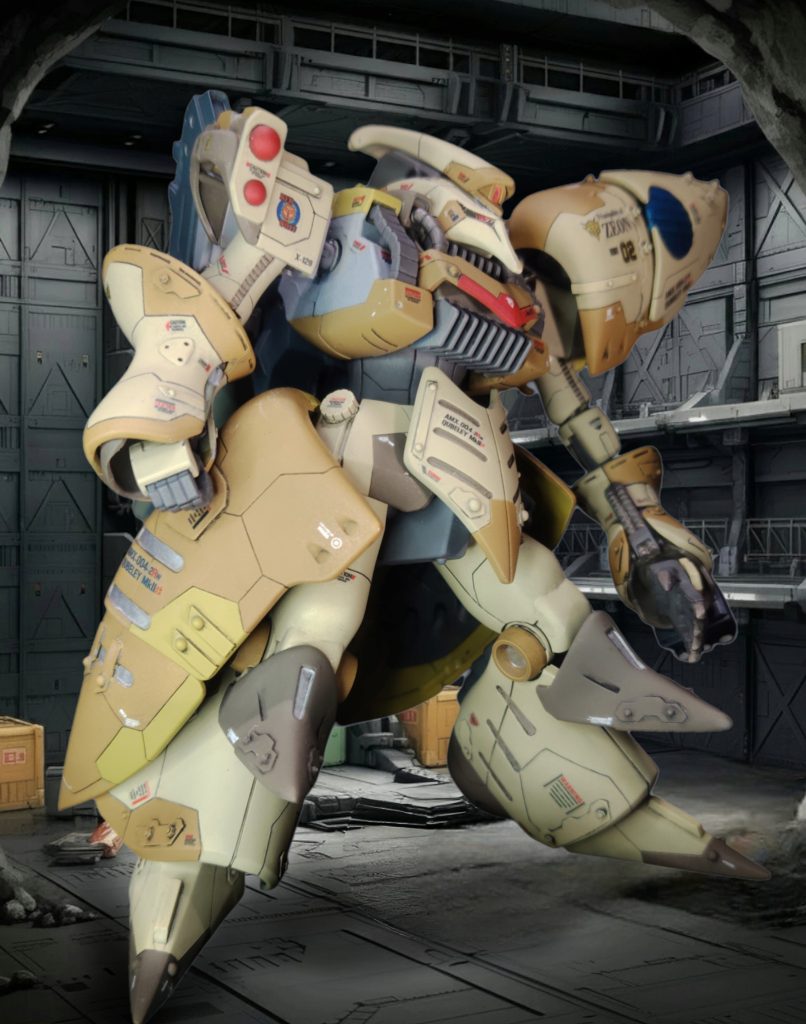 Ike主任：右肩のバインダーはサイドアーマーに換装し、左肩のバインダーは、切り詰めた。助手A：やっと試験用ハンガーに入りましたね