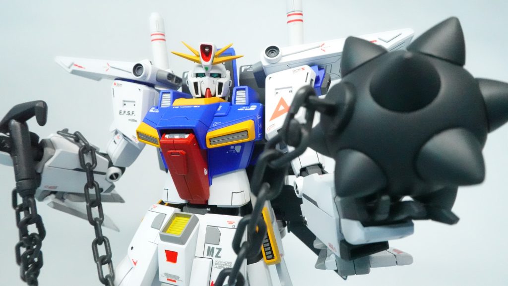 それから劇中で敵MSから奪ったハンマー。MGガンダムについていたもので再現してみました。