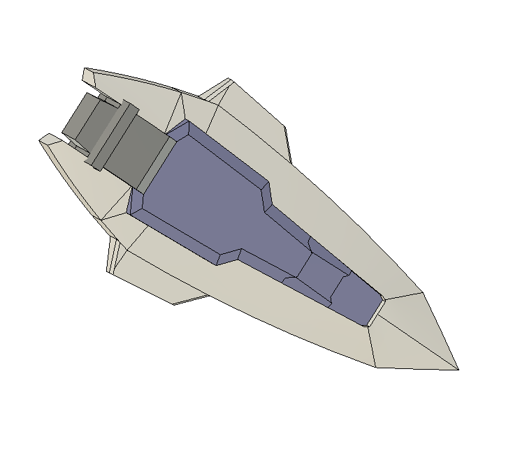 弓になるシールド(実際は強度問題で変形しないですが)最終的にキット付属のシールドのプロトタイプ的な経緯になるように形状を合わせてラフモデリング
