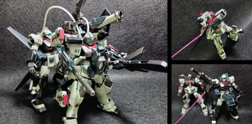 ゼータガンダム劇中で、ゲルググ(ネモ)やメタスの百式にエネルギー供給が出来ることから着想を得て、コードによるエネルギー供給を出来るようにしました！ちなみにネモの腰から生えている羽はガンダムXのやつで、設定的には「2機のMSのエネルギーじゃ足らないからソーラーシステムを搭載する」です。&nbsp;最後までご閲覧いただきありがとうございました！！