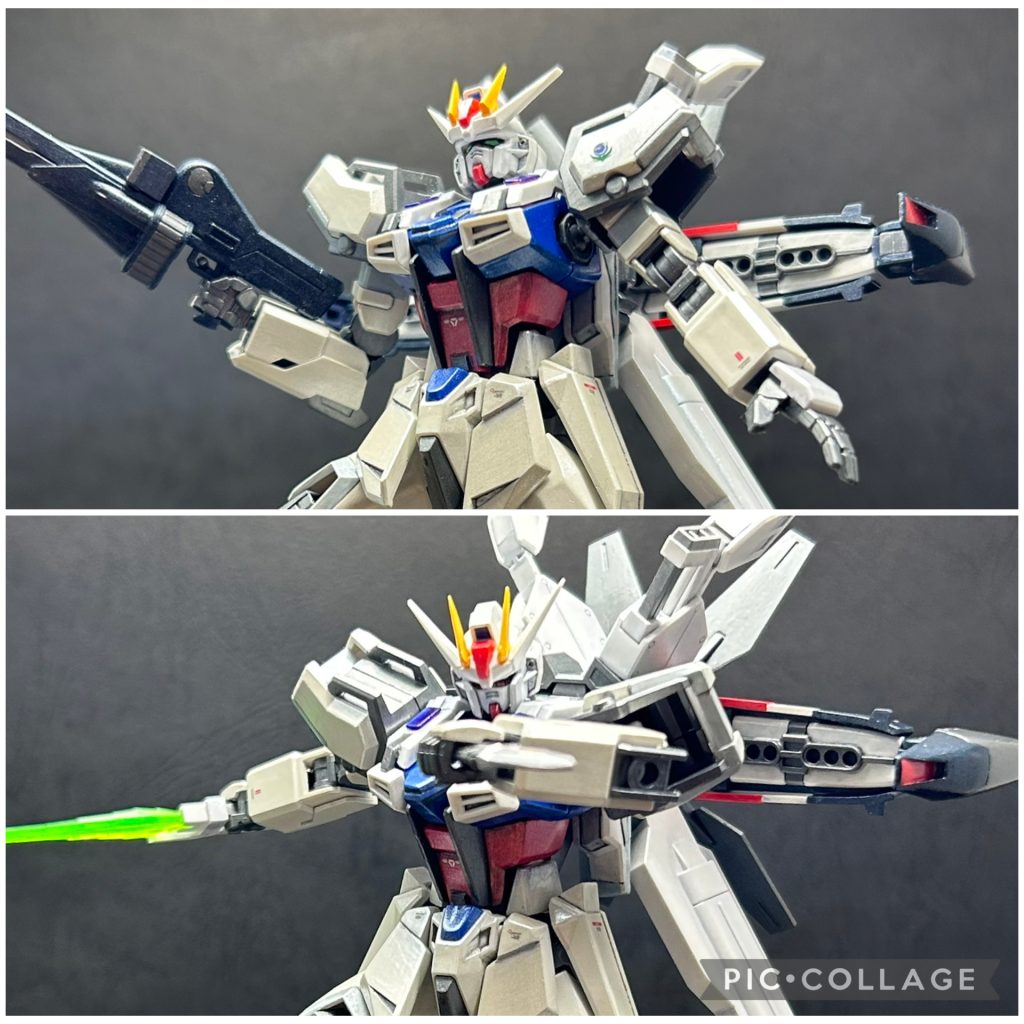 ホバリングモード。こうして見るとエックスは割と細身でストライクはガッチリしてるんだなと実感しました。