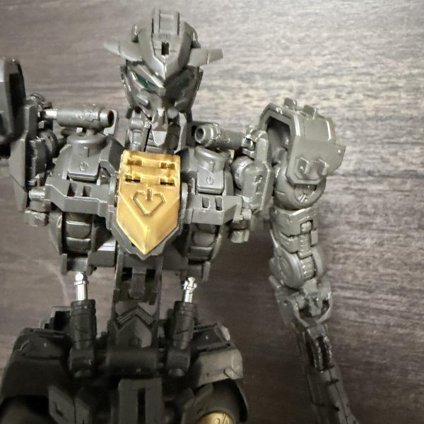 最近忙しすぎて思うように制作に励めなかったのですがようやく休みになったのでフレームを半日で作り上げました。爪とケーブル類はガンメタで一部塗装それ以外は基本整形色仕上げになるかと…（3枚目）