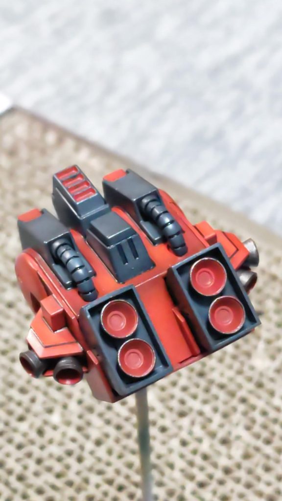 作品名：本日の成果<p>ジョニーライデン機のB型バックパックをいつものグラデーションとマスキングで塗装💦</p>
