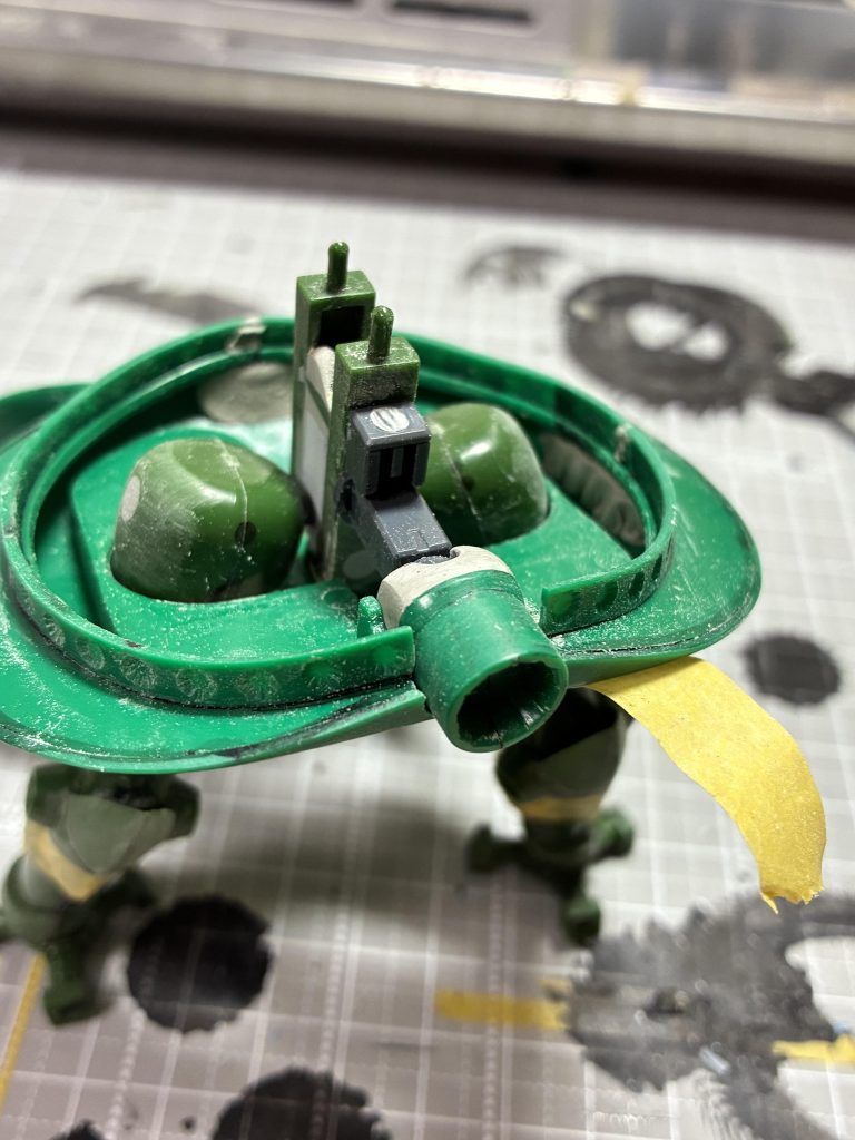 股関節もボルアムを移植した後、砲塔も内部をくり抜いてディティールアップパーツで砲口内部をひまわりっぽく。