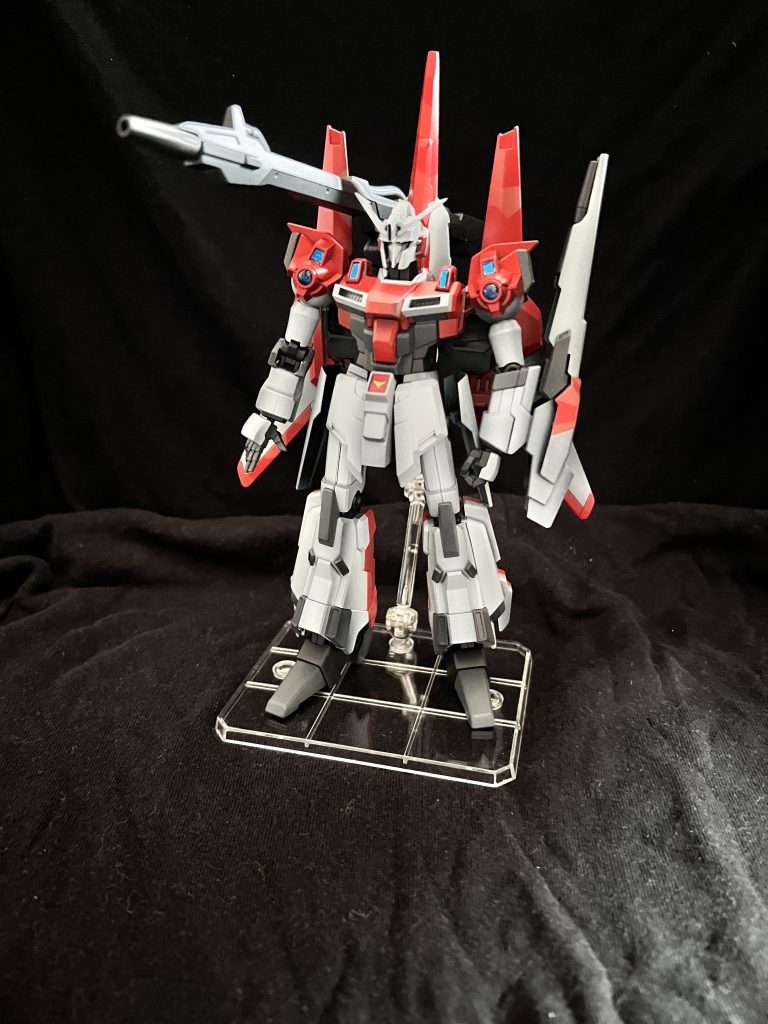 ⚡️メガビームランチャー発射‼️⚡️こちらのリゼルは組み済みジャンクで買ったのですが、関節が激しくヘタレていて射撃ポーズは取らせられません(gundam-kao5)