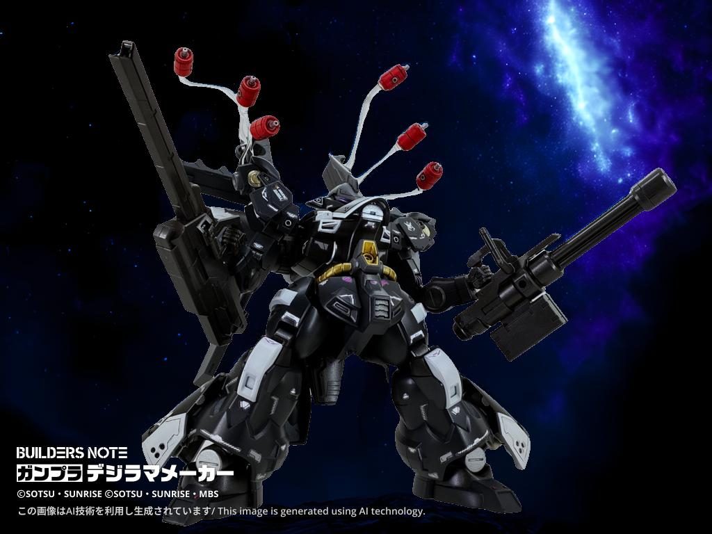 さて、今回ディランザ・シュバルツ　ミキシング制作しました買った時からサザビー化は完成浮かんでいて仕事合間にサクサク制作できましたあまりでかい機体は苦手なんですが、練習？なんですかね数こなしてここまでできたかな(*´꒳`*)それではまた、次の投稿で👋