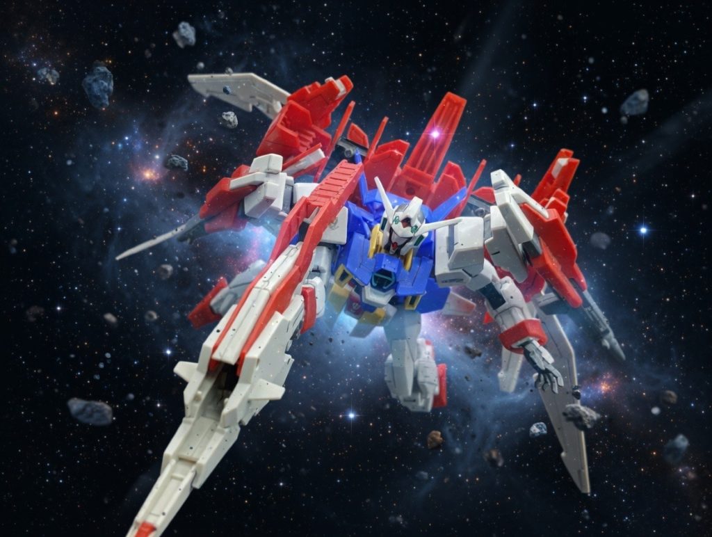 AGE-2は変形機構があるのでこういったポーズも取らせられるのが特徴ですね