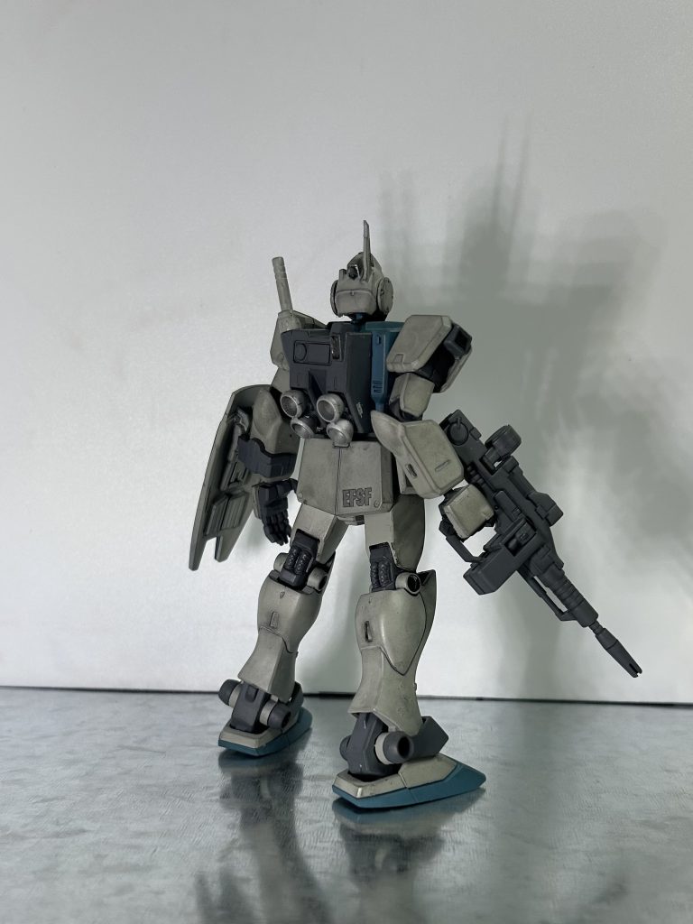 コンセプトは「勇者」ガンダムばかりが取り上げられるけれども、連邦の勝利に寄与した真の功労者はジムだと思っています。その勇姿を表現出来たらな、という思いからです。…ジムに使うのがもったいないコンセプトだったかも…