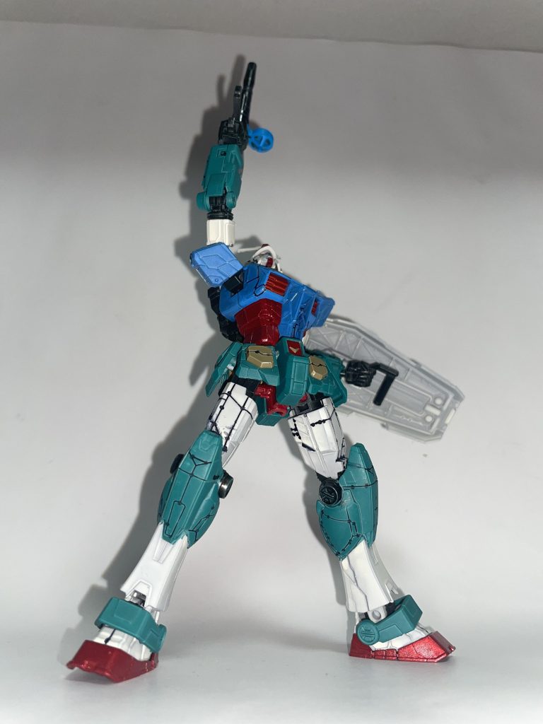 ローアングルによる素立ち護身用ビームライフル〚ショック弾仕様〛構え周辺警備ビームサーベル〚D〛構えエクバ勝利ポーズラストシューティング