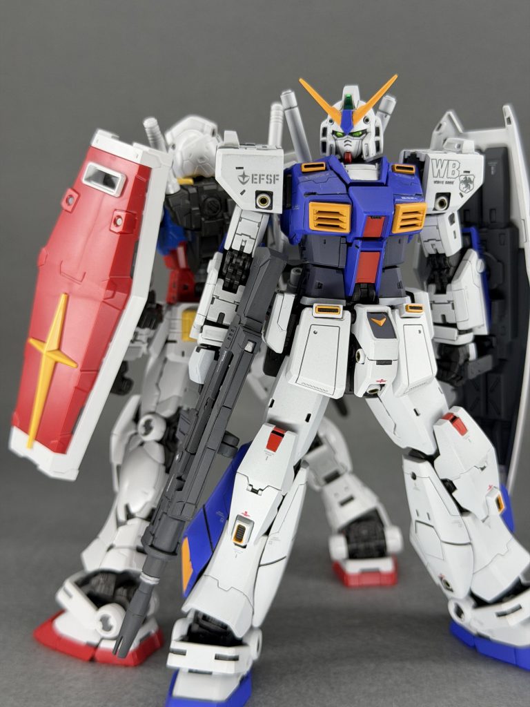 最後にぱち組のRGガンダムと。これはセイラ機としていつかちゃんと塗装してあげたい。ガンダム2機の連携は非常に強力で、後にMAVと呼ばれたとか呼ばれないとか。最後まで見てくださりありがとうございました。追記:一部写真差し替え