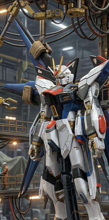 格納庫にいる風。背景加工は格段に楽になりましたね、Geminiスゲェ