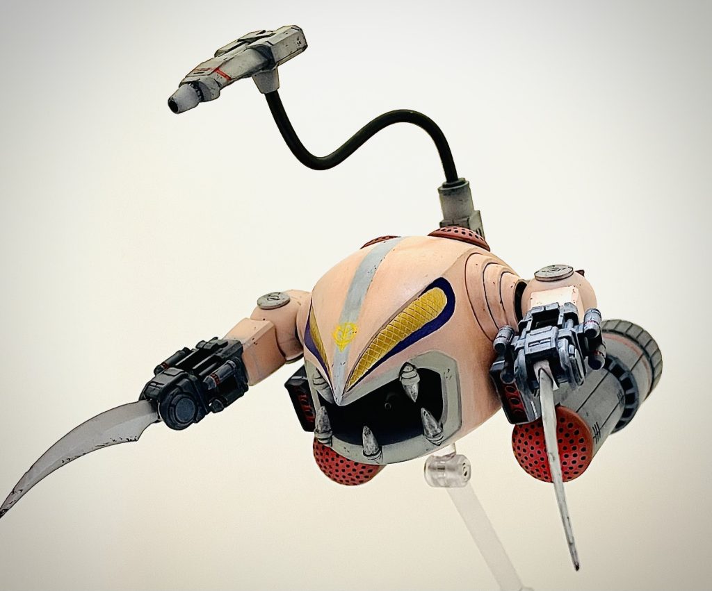 塗装は、グラデ塗装後にデブリがぶつかったイメージのチッピング＆ストレーキング、ピンウォッシュで控えめの宇宙ウェザリング最後までご覧いただきありがとうございました