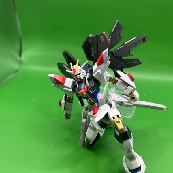 ストライクフリーダム弐式をメタルロボット魂の形状を意識して改修をしています。劇中のシーンも再現できるように加工しています光の翼やエフェクトパーツやレールガン等はフルスクラッチで作成致しました。（7枚目）