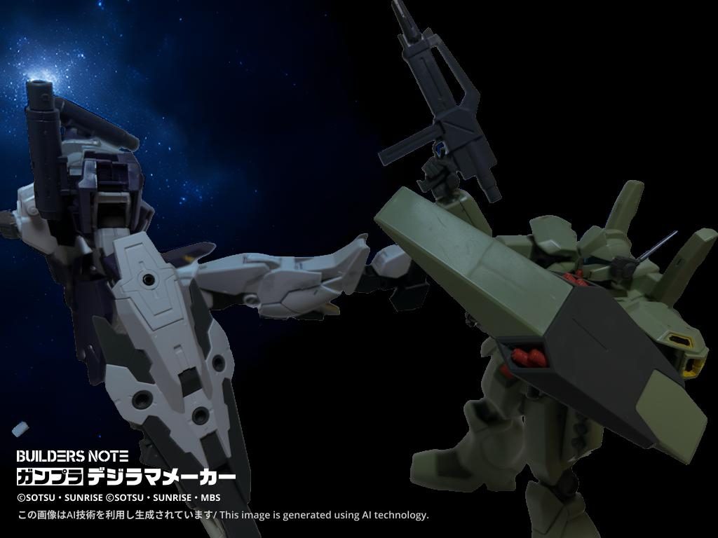 ガンダムはビーム・ライフルを構えたジェガンの腕を蹴り飛ばす。