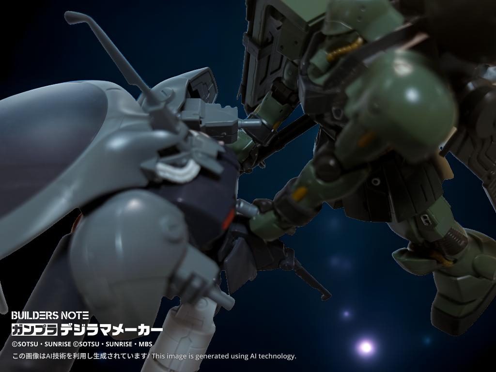 ビーム・サーベルでアイザックの両前腕を切り落とすと、ビーム・サーベルを切り、アイザックのコクピットに発振部を突きつけた。「アイザックのパイロット！聞こえているな！直ちに機体から降りろ！命は助ける！」「……………」「味方は皆死んだぞ！」　するとアイザックのコクピットが開き、中からノーマルスーツのパイロットが顔を出した。ヘルメットのバイザーで顔はよく見えないが、体つきから男と分かる。「よぉし、良い子だ」　パイロットが離れたのを見て、クレル中尉はアイザックを抱え、コロニーに向かった。