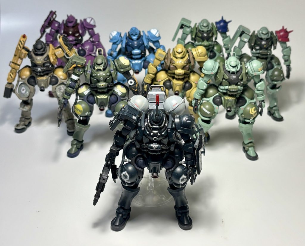 公式サイトのメカページに掲載されているGQザク/軍警ザクでキット化されていないものの自作はコンプリートです。あとは赤と緑のGQザクを素組みすれば完全コンプリートですね。ポメラニアンズ ザク 風https://gumpla.jp/hg/25135735民間ザク(GQ) 風https://gumpla.jp/hg/25143798民間（工事用）ザク(GQ) 風https://gumpla.jp/hg/25171789ザク(GQ)連邦鹵獲機 風https://gumpla.jp/hg/25143797ザク フォースネークアイズ仕様［パイロ］(GQ) 風https://gumpla.jp/hg/25215366ザク フォースネークアイズ仕様［イエティ］(GQ) 風https://gumpla.jp/hg/25188380ザク ファットマヴ仕様［ラブハンドル］(GQ) 風https://gumpla.jp/hg/25271963ザク ファットマヴ仕様［オーバーウェイト］(GQ) 風https://gumpla.jp/hg/25281685