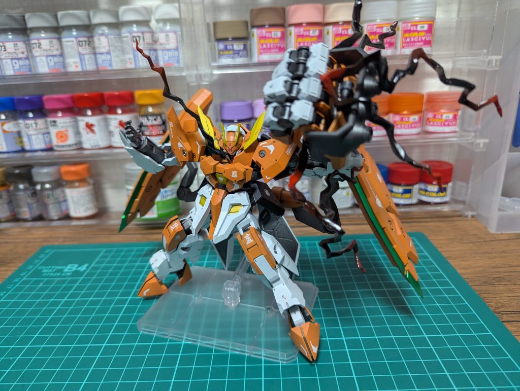 眼とナックルのエフェクトは黒閃をイメージしてグラデ塗装してみました