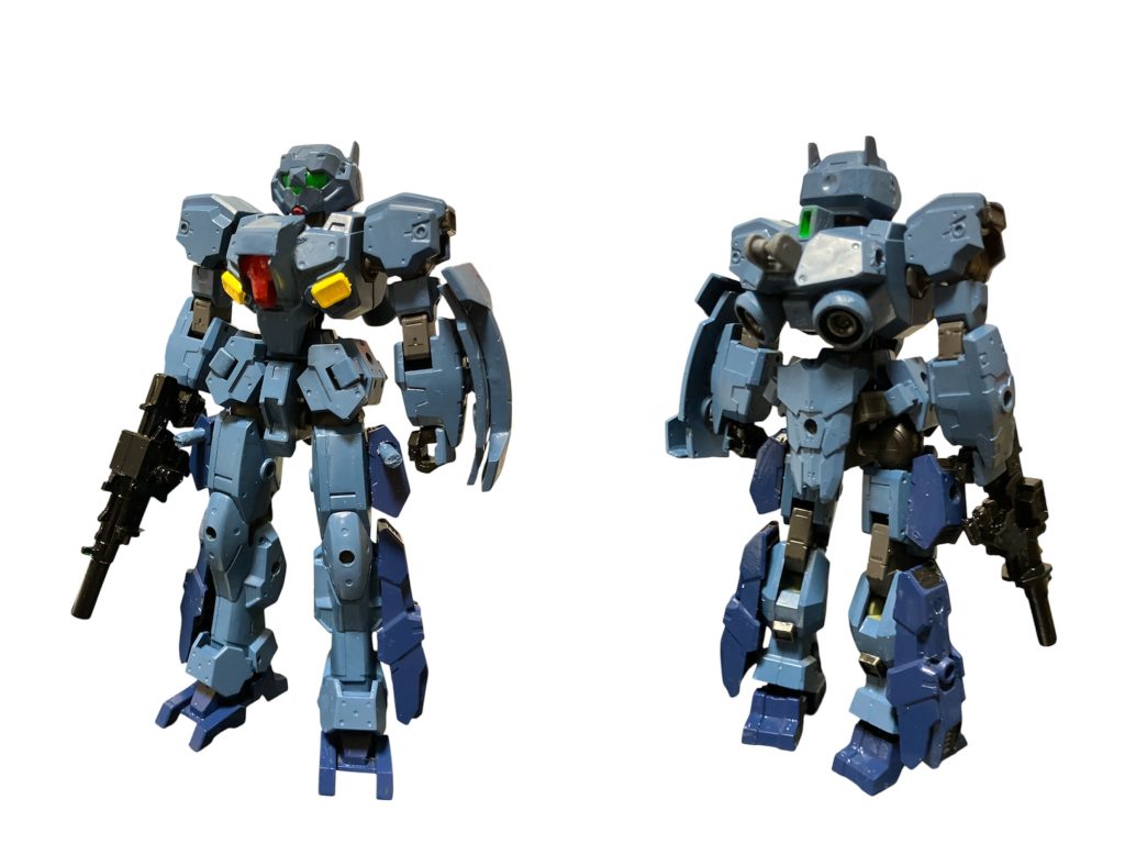 スタックガン。ヘビーガンをベースに建造した次期主力機の試作機。パーツもヘビーガンのを流用しつつ、シルエットフォーミュラ計画のノウハウがところどころに。ベースキットは30mm テックプロト02。