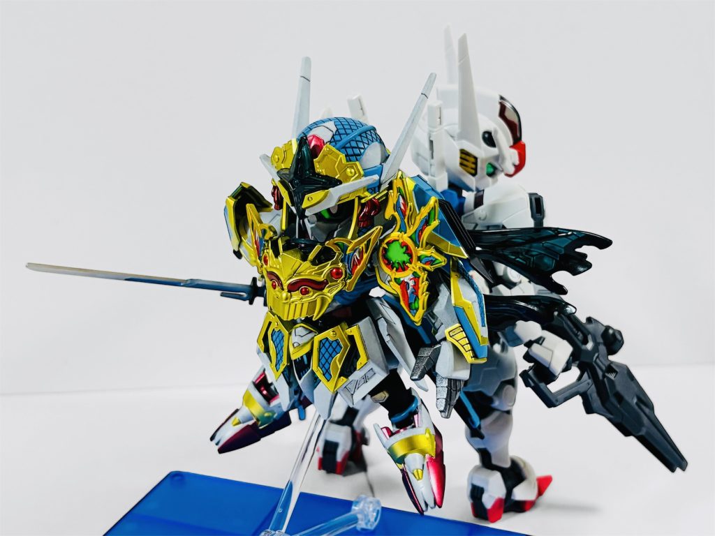 MGSDエアリアルとツーショット📸SDガンダムはMGSD以外ほとんど触れたことがなく、もちろん塗装もはじめてだったので大変だけど仕上がって大満足です🩵 ご覧いただきありがとうございました!