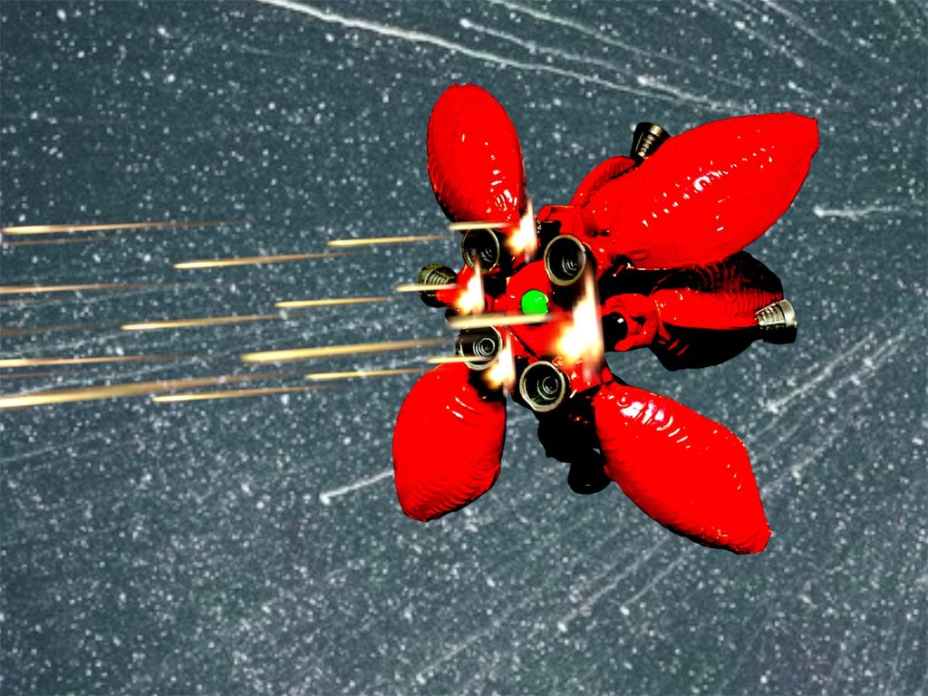 ビームバルカンのようなビーム砲。映画ではF91とビギナギナ相手に回転しながらぶっ放してました💦