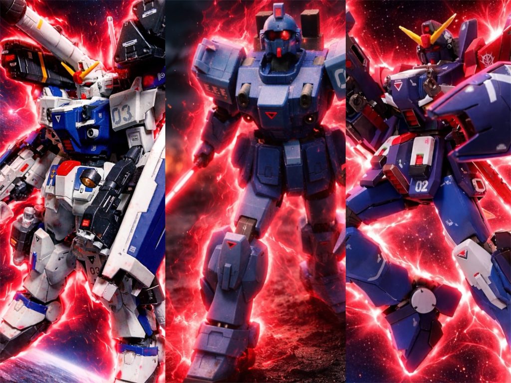 HG ブルーディスティニー1号機、2号機FA、3号機改