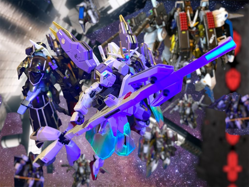 「鬼に金棒とはこの事か…もう人類は終わりだ…」「あんなのにかなう訳がない…」&nbsp;その、あまりの威圧感に脱走者たちも次々と抵抗をやめてゆく中でも、スレッタたちはまだ動きを止めていない。&nbsp;「まだ…まだです！！ここで逃げたら、何一つ残らないっ！」&nbsp;奮闘するエイテールと背中合わせになった漆黒の騎士は意を決して、決意を伝える。&nbsp;「スレッタ・マーキュリー。今此処デ、我ノ中ニ残ル、カルド博士ノ研究データヲ解放スル！力ヲ貸シテ欲シイ。」&nbsp;「で、でもそれじゃあ、シャディクさんの記憶が…」&nbsp;「構ワナイ。ズット、ミオリネヲ守ル騎士ニナリタカッタノダ、俺ハ。コノデータノ中ニハ、キットGUNDノ希望ガマダ残サレテイルハズダ！水星ノ魔女ダト言ウナラ証明シテ見セテクレ…GUNDガ呪イデハナク、祝福ダトイフ事ヲ！！！」&nbsp;「…わかりました！　解放しましょう！！」