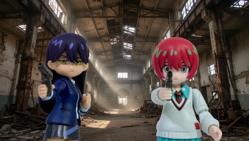 こちらも「帰ってきた~」のワンシーンのオマージュ。唯一の不満は、なぜかニャアンの方に「ジト目」の表情が付いており、マチュにはないのだ(逆だろ(# ゚Д゚))。