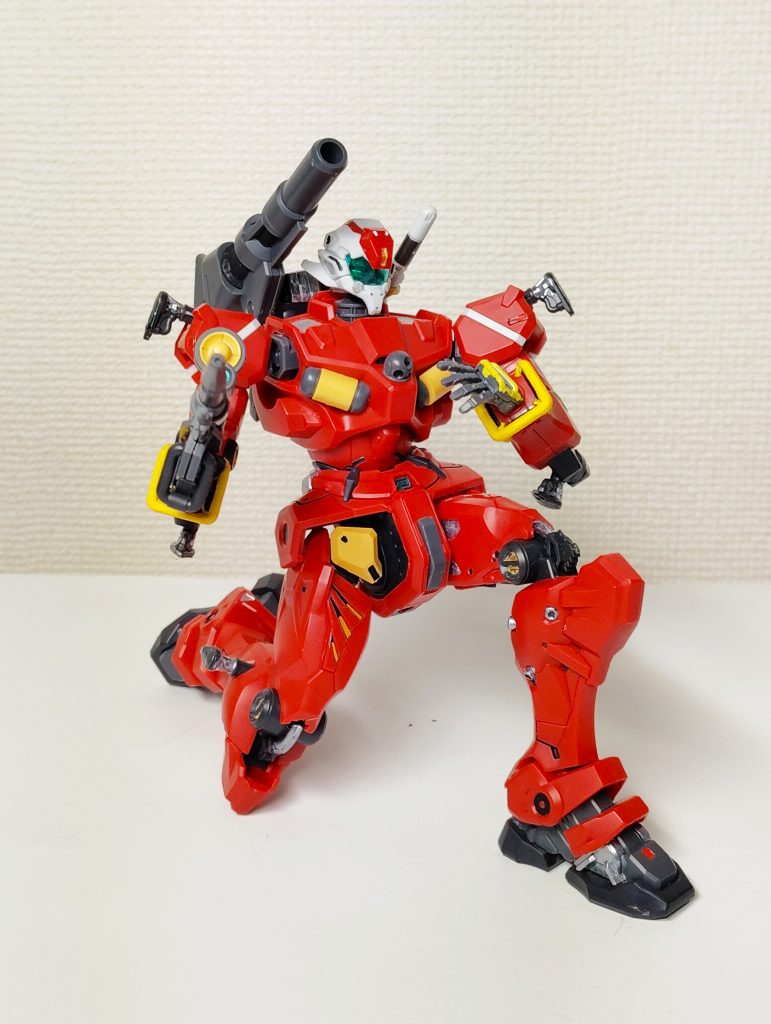 手のまわりのパイプ部は設定より明るい黄色にした。