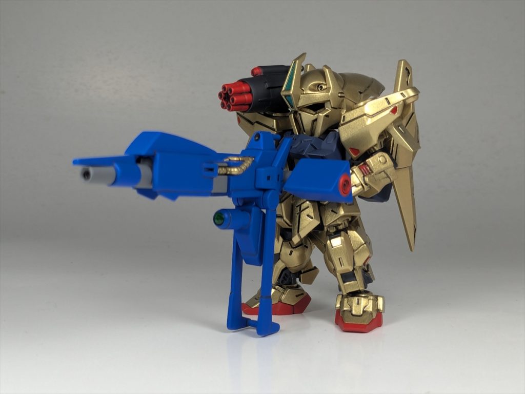 モビルスーツアンサンブルのメガバズーカランチャーをディテールアップして塗装。百式改に持たせてみました。