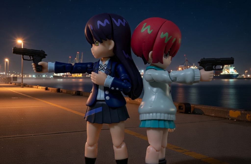 背中合わせ。本編でこういうシーンが見たかったな💦