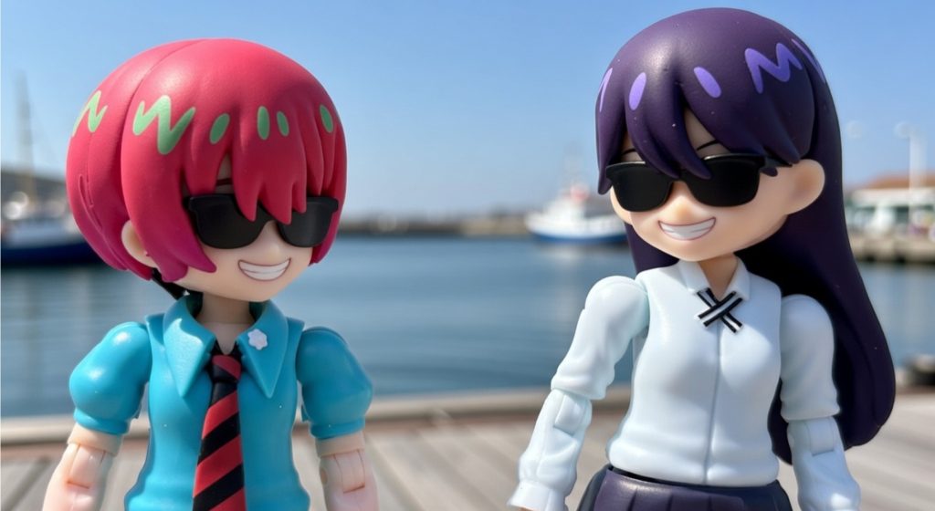 二ヤリ顔。あぶない刑事TV版最終回の「悪夢」のラストシーンをオマージュ。