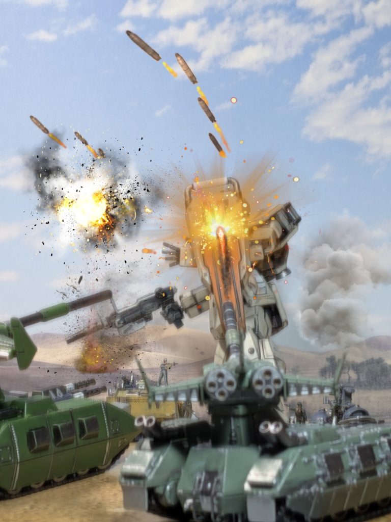 「ザクがやられたぞ❗️あのМＳを近付けるな❗️」マゼラ・アタックがジムの進撃を食い止めるマゼラ・アタック砲が当たれば、如何にジムでも唯では済まない