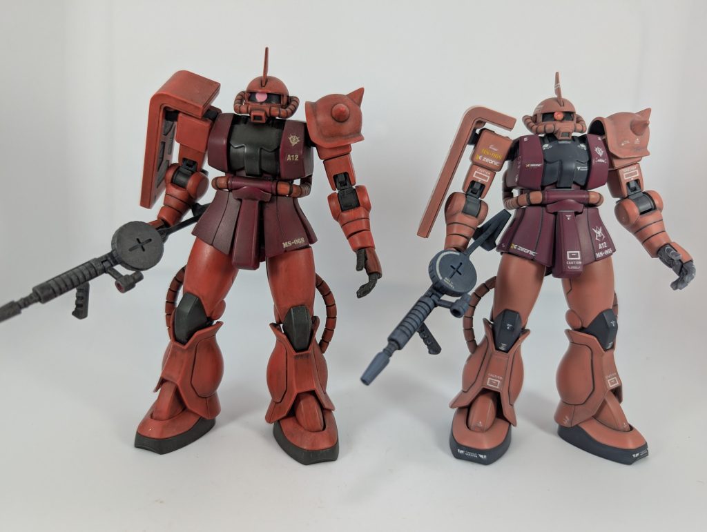 左が前回投稿した成形色仕上げ。少しは上達できたかな？