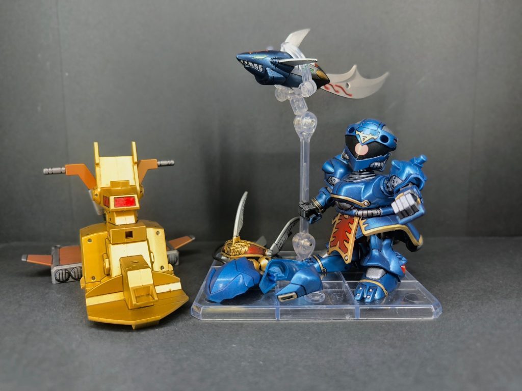 軽装形態とカラーレシピブルー…GXメタルダークブルーレッド…タミヤメタリックレッドゴールド…Mr.スーパーリッチゴールドシルバー…GMシャインシルバーグレー…タミヤライトガンメタリックカッパー…Mr.スーパーカッパー下地…フィニッシングサーフェイサー1500BK下地…ガイアノーツサーフェイサーエヴォシルバートップコート…水性プレミアムトップコート光沢トップコート…水性プレミアムトップコートUVカットスーパースムースクリアつや消し以上で塗装しております。