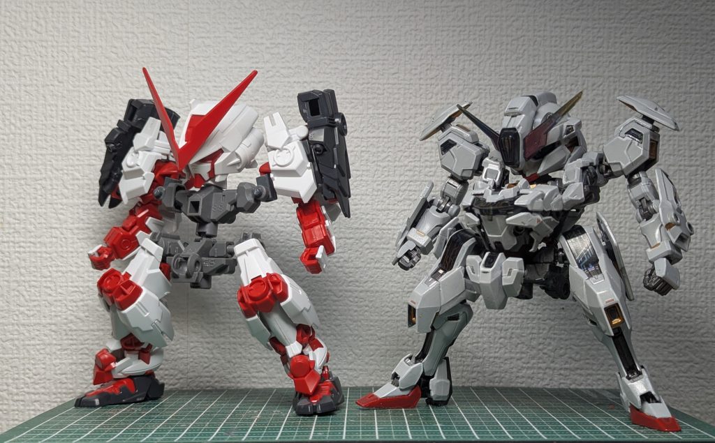 製作中の状態です。作成済みのキャリバーンと頭身を揃えられるように、オリジナルのフレームから作っています。