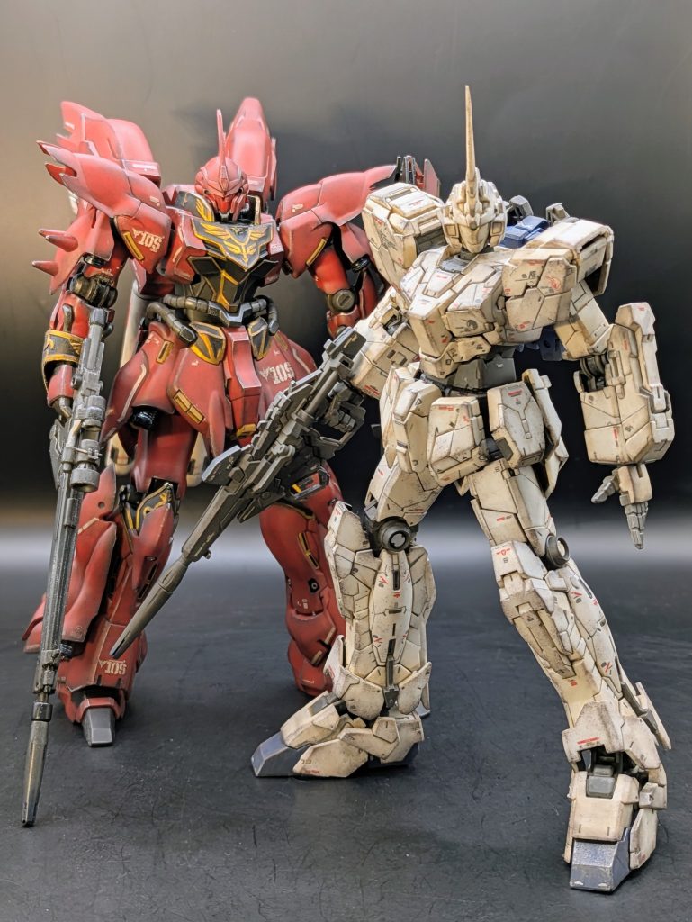 前回リメイクしたHGシナンジュと汚れものコンビで(zaku-kao2)