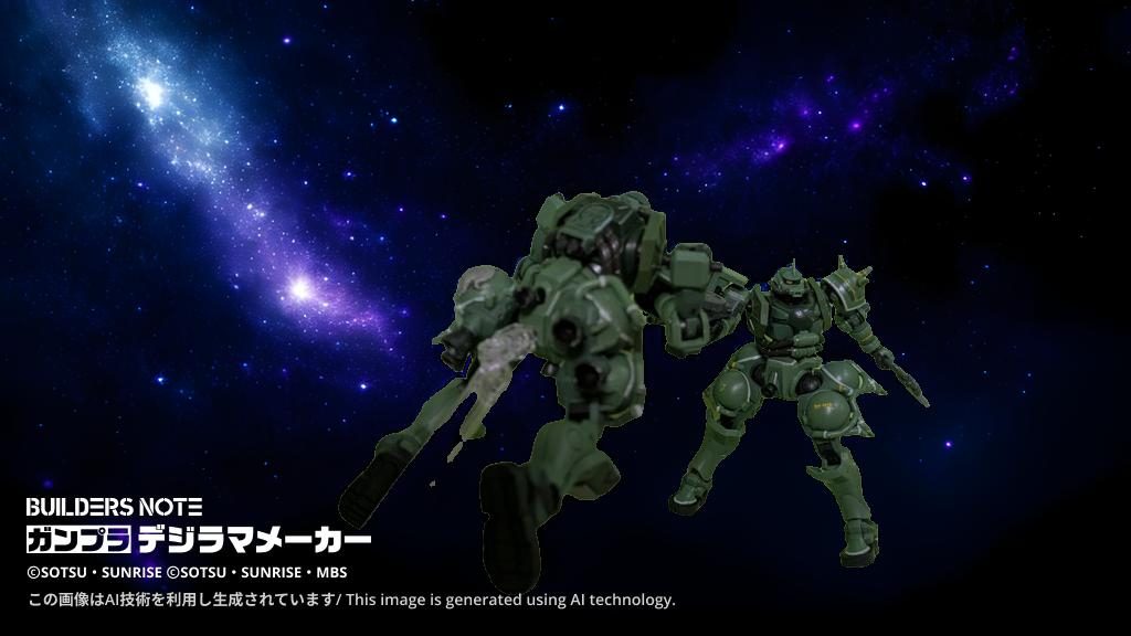 解説「さーてクランバトル始まりました！今回のザクはフル装備VS格闘戦特化カスタムの「カメハメハ選手」ですが…何と敵の猛攻をものともしません！」